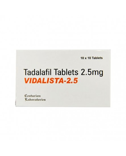 Kjøp Generisk Cialis i Norge: Vidalista 2.5 mg med 3 strips x 10 piller av Tadalafil